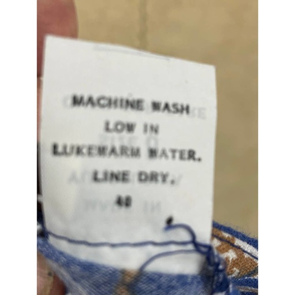 Vintage Personal Blue Tropical Printed Boat Neck Short Sleeve Shirt 8 - Picture 10 of 10